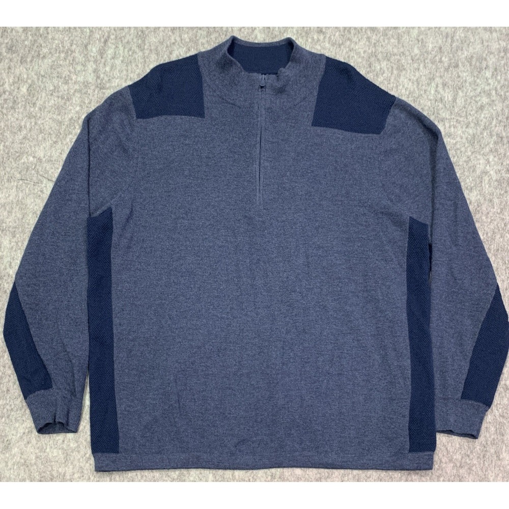 Vineyard Vines 1/4 Zip Men's Pullover 45% MERINO WOOL Blue Sweater - Size 2XL
